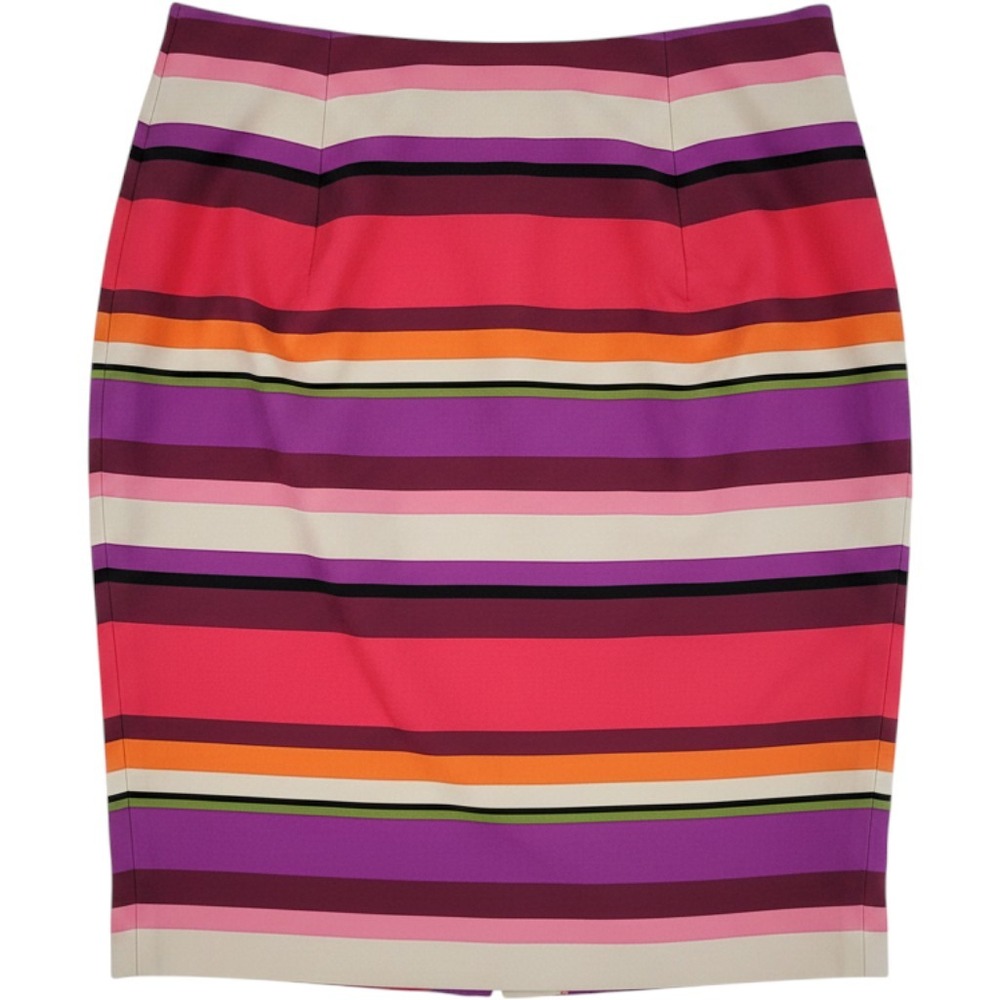 Liz Claiborne Striped Pencil Skirt Womens 14 Multicolor Knee Length Office Wear